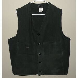 Codet Men’s XL Button Wool Blend Vest Green Hunting Pockets Made Canada